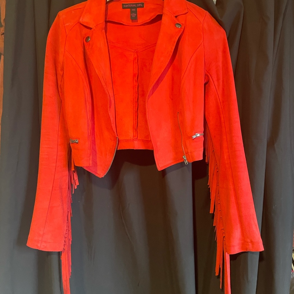 Red/Orange Material Girl Crop Jacket